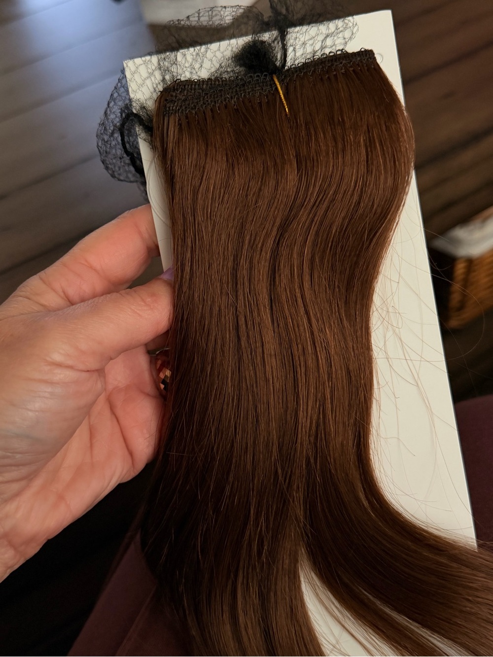 18” Dark Brown #4 Halo‎ Fishwire Clip-In Human Hair Extension 1pc #033 - Picture 11 of 14